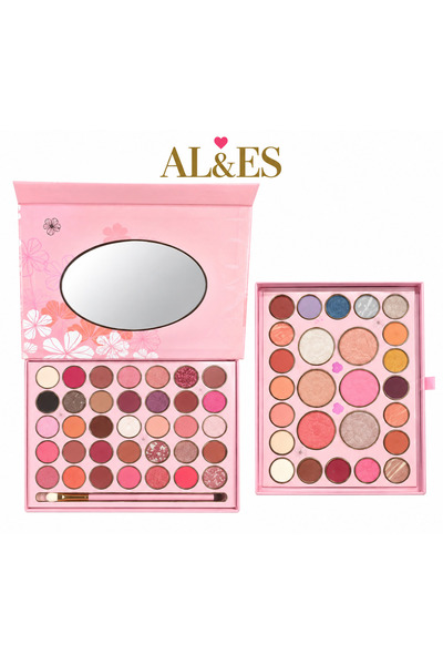 AL&ES kozmetik 61-Color 2-Layer Professional Eyeshadow, Blush, and Highlighter Makeup Palette.