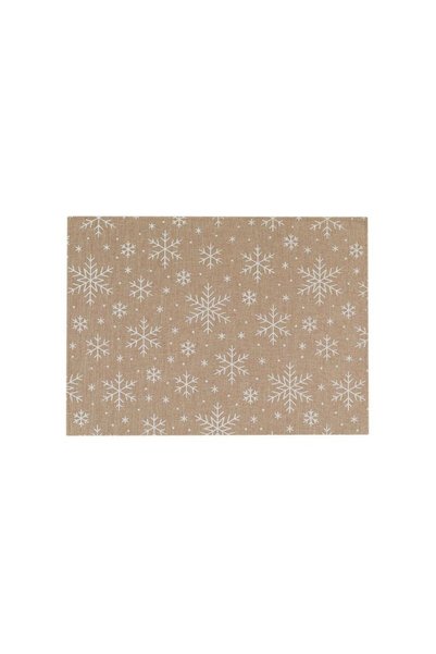 Jumbo Suport Farfurie de Craciun Textil Bej de In Fulgi Albi 41x30cm