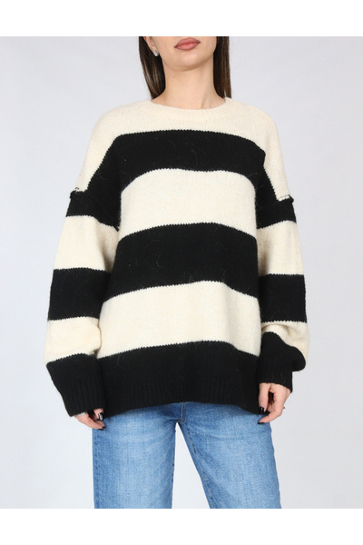 Evendi Pulover, Crem/Negru