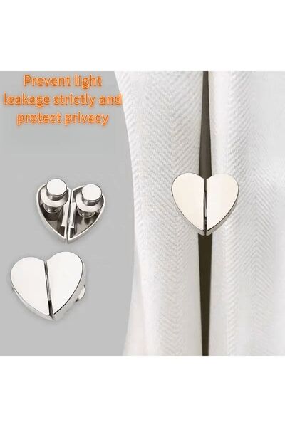 Generic Men Heart Magnetic Shower Curtain Hooks 8Pcs Leakproof Anti Slip Metal