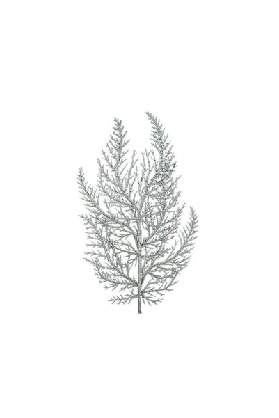 Jumbo Ramura Decorativa de Craciun Feriga Argintie Glitter 47cm