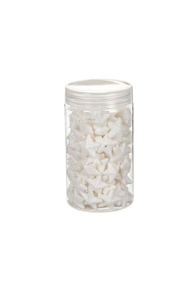 Jumbo Stele Decorative de Craciun din Spuma Alba cu Glitter