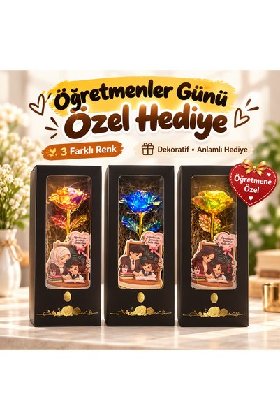HEDİYEVİM Öğretmenler gününe özel Kutuda Sonsuz Gül Işıklı