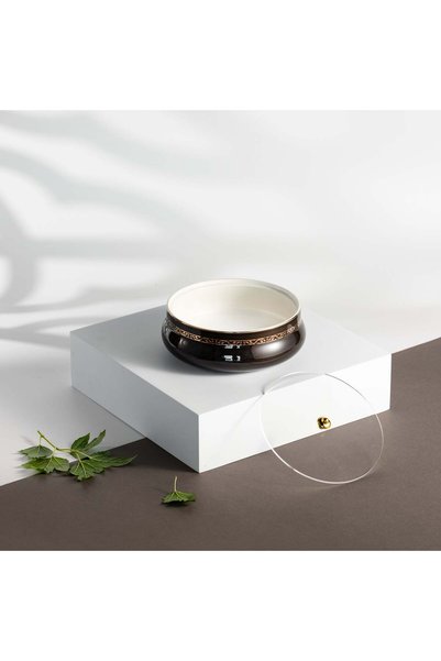 Otantik Home حامل تمر متوسط الحجم من ناقش - أسود وذهبي