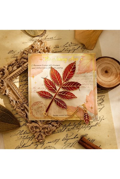 Bekraft Vintage Leaf Design Metal Bookmark