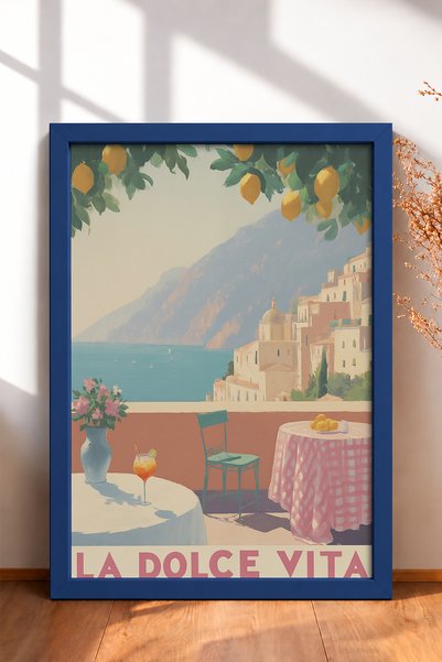 HOMEPACK La Dolce Vita Slikarstvo u okviru sa motivom limuna, Italijanski pos...
