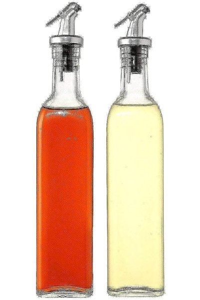 Generic زجاجة زيت زجاجية مع موزع للخل، مجموعة أدوات تقديم التوابل، كروت، تواب...