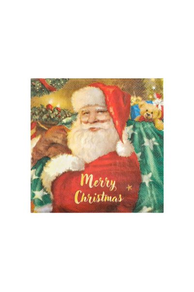 Jumbo Servetele de Masa de Craciun Colorate Mos "Craciun Merry Christmas" 33x...