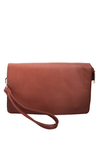 Etsantaki Co & Coo Fashion Γυναικεία Τσάντα Χειρός / Τσάντα Χιαστί Καφέ 9612
