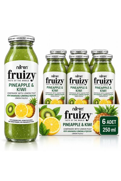 Naren Fruisy Kiwili-Ananaslı Limonlu İçecek 250 ml x 6