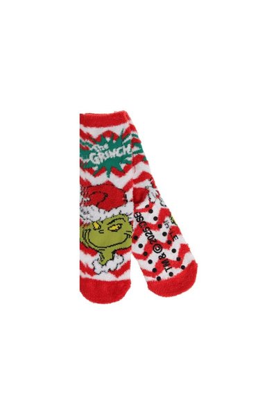Jumbo Sosete de Craciun Verzi Rosii Albe Pufoase cu Model Grinch Anti-slip pe...