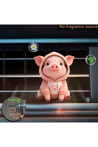 Generic Refillable Car Air Vent Clip 1pc With Adorable Pig Design Odorless Sp...