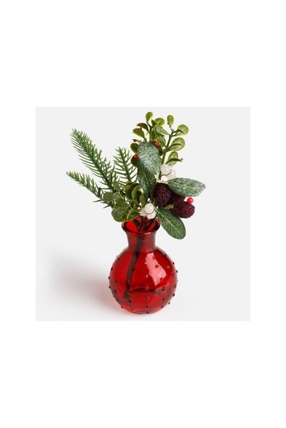 Jumbo Decoratiune de Craciun Vaza cu Crengute & Berries Ø7,5x22cm