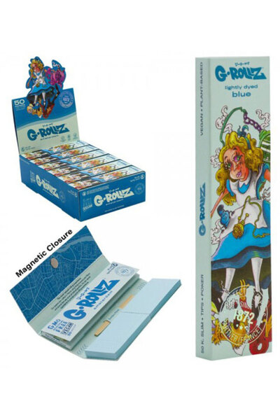 G-Rollz Μπλε (Alice) Χαρτάκια Στριφτού - King Size Slim 50 φύλλα με φίλτρα