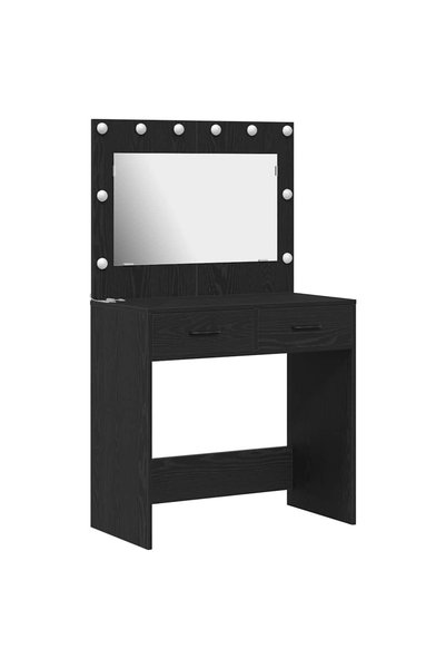 vidaxl Masă de Machiaj Stejar Negru 78,5 x 41 x 135 cm Lemn compozit