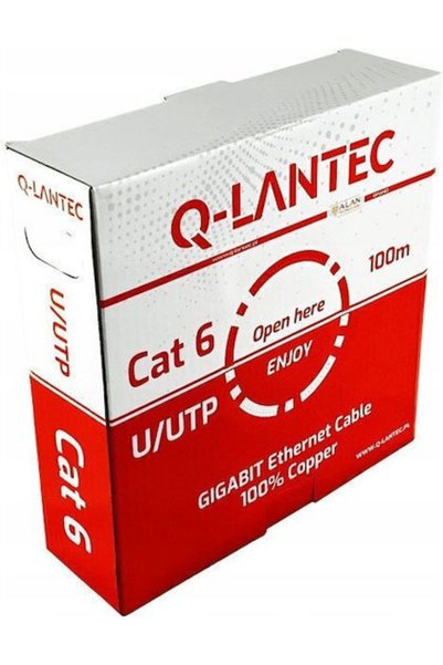 Q-LANTEC Καλώδιο Δικτύου Ethernet U/UTP Cat.6 (Gigabit) 55m Γκρι