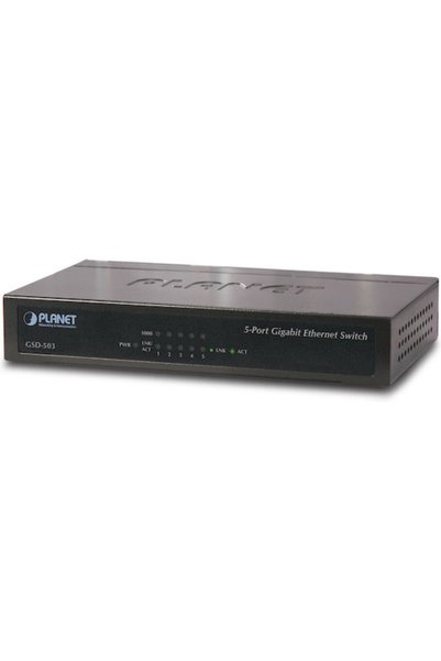Planet Μη διαχειριζόμενος διακόπτης L2 με 5 θύρες Ethernet Gigabit (1Gbps)