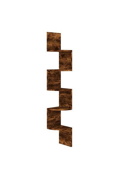 vidaxl Raft de perete de colț stejar afumat 19x19x123cm lemn prelucrat