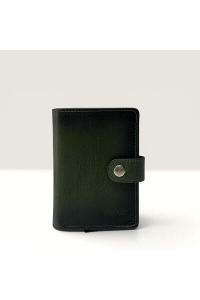 Grande Genuine Leather Card Holder Wallet with Snap Closure and RFID Protection