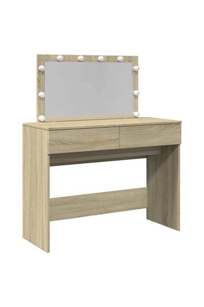 vidaxl Masă de toaletă cu LED, stejar sonoma, 100x40x120 cm