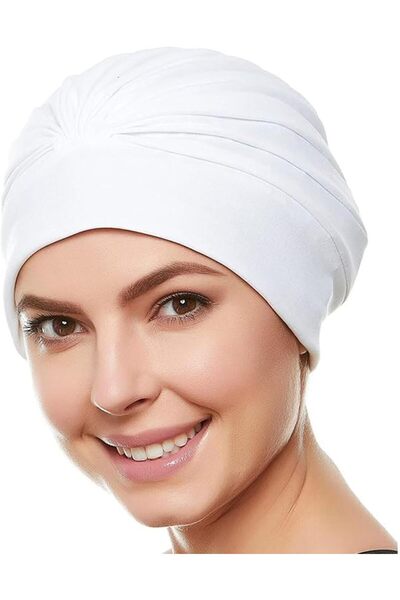 THE WHITE SHOP Swim Caps for Women Swimming Turban Polyester Latex Lined Plea...