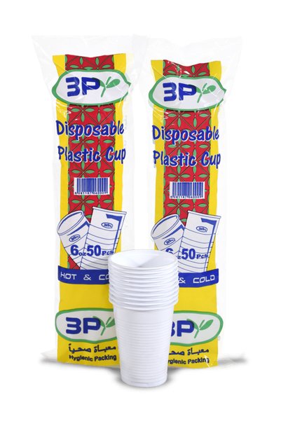 Other Plastic cup 3p - carton 20 ties - white
