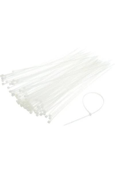 Evotools Coliere rapide din plastic alb, 3.6x150 mm, 100 bucăți