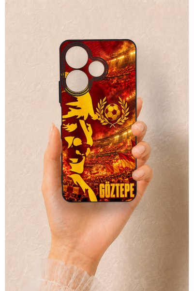 Vip Case Redmi 13 4g Compatible, Göztepe-Themed Patterned Silicone Case.