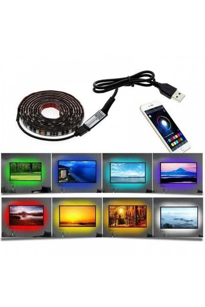 Vivendo Banda LED Ambilight pentru iluminare fundal TV cu alimentare USB, 2M ...