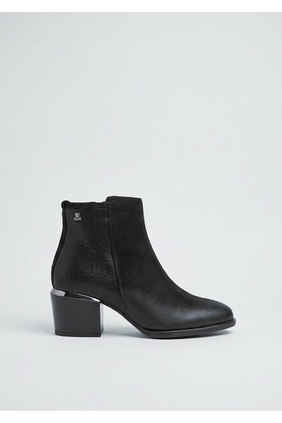 Venüs 1928160K Genuine Leather 6cm Thick Heel Boots for Women