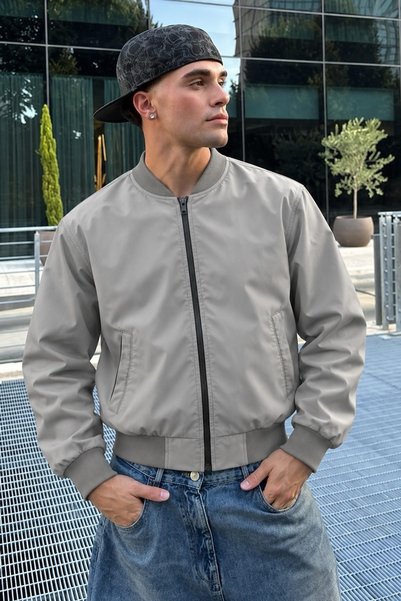 DAMGA JEANS Ανδρικό αδιάβροχο με φερμουάρ και διακοσμητικές λεπτομέρειες, Pre...
