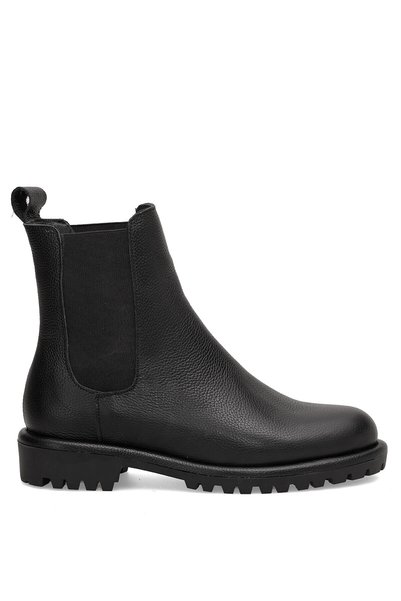 Ayakkabı Fuarı Elit 26Kzyn1702C Women's Genuine Leather Chelsea Boots, Black.