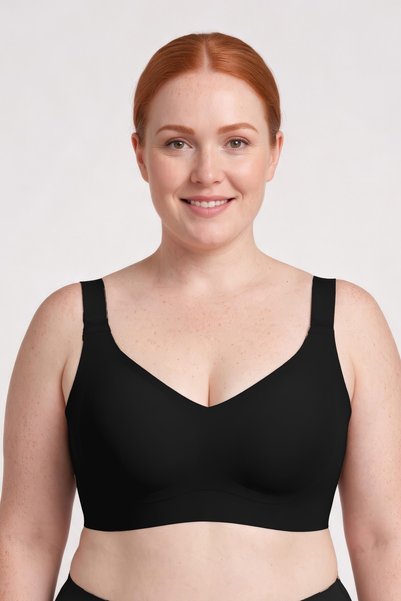 HNX Sutien pentru femei, negru, mărime mare, model efect modelator, fără sârm...