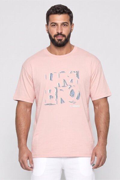 UMBRO Men Sportwear Fit Short Sleeve Outdoor T-Shirt, Peach