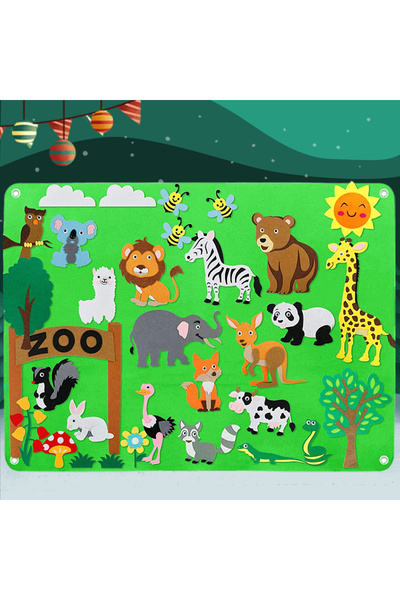 Choice D--zoo Farm Animals Felt Story Board Farmhouse Storybook Wall Hanging ...