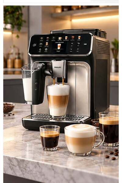 Philips 5500 Serisi LatteGo Tam Otomatik Espresso Makinesi, Dokunmatik Kontrol Paneli, 20 İçecek Seçeneği