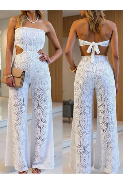 Sheya Long jumpsuit, white