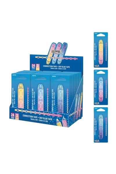 S COOL Set de 24 de benzi corectoare și bandă adezivă, 2 în 1, 5mmx5m/5mmx4.5...