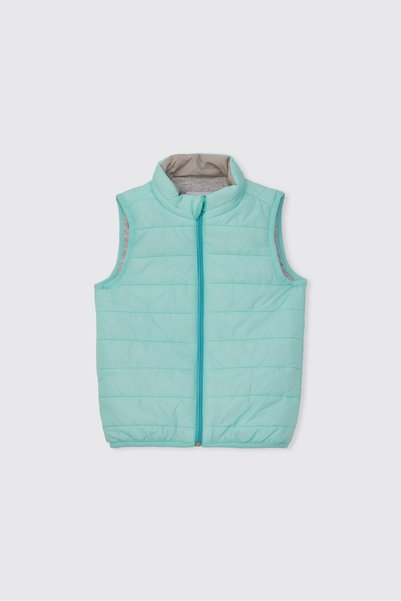 Panço Unisex Baby/Child Quilted Padded Mint Green Vest