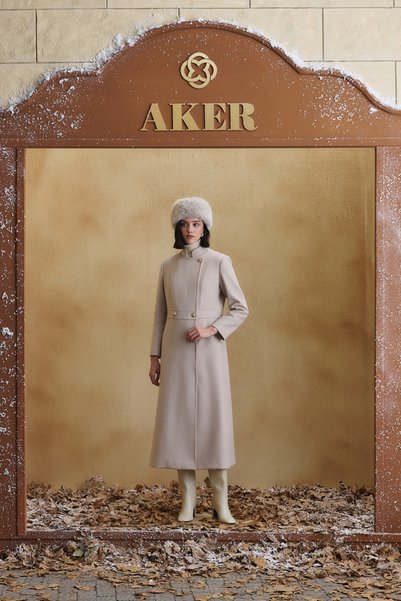 Aker Stone Asymmetric Closure Coat