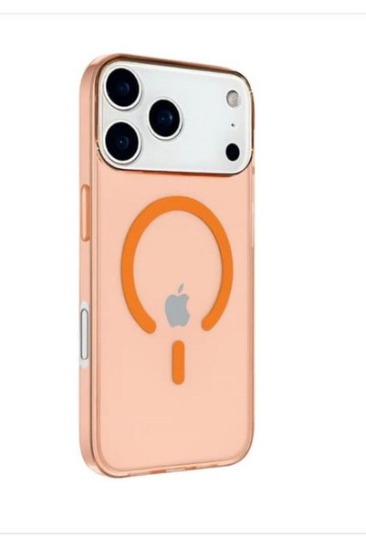 Generic Brand غطاء شفاف باللون البرتقالي لهاتف iPhone 17 Pro.