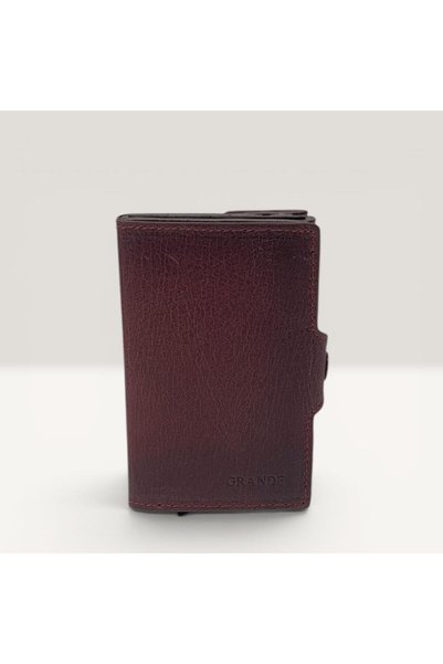 Grande Genuine Leather Card Holder Wallet with Snap Closure and RFID Protection