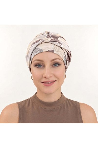 JIVA HEADWEAR Τουρμπάνι Jiva με σχέδιο Clear Sky - Κρεμ Καπουτσίνο
