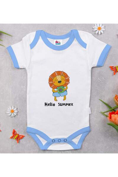 Bk Gift بدلة أطفال BK Kids بتصميم "Hello Summer" باللون الأزرق - مقاس 1، مناس...