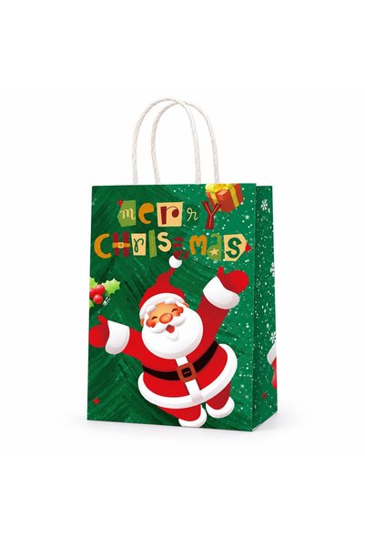 Flippy Set of 10 Christmas Gift Bags, Flippy, Santa Claus, with String Handle...