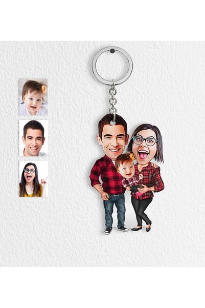 Bk Gift Father's Day Special Family Cartoon Keychain - 2