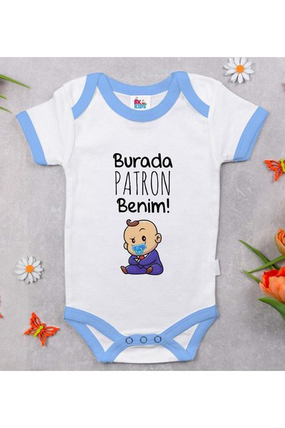 Bk Gift "I'm the Boss" Blue Baby Bodysuit - 1 (12–18 months)