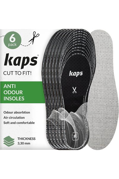 3 X KAPSÜL 6 Pair Pack Anti Odour Shoe Insoles Set With Odor Eating Charcoal ...