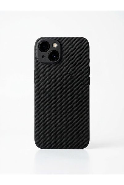 kılıfınbenden Iphone 13/14 black carbon fiber case model.