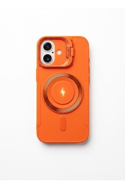 kılıfınbenden iPhone 16 Orange MagSafe Case with Magnetic Stand